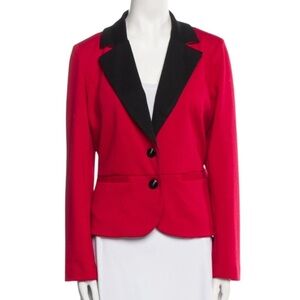 SANDRO STUDIO Women's Red Blazer with Black Accents
